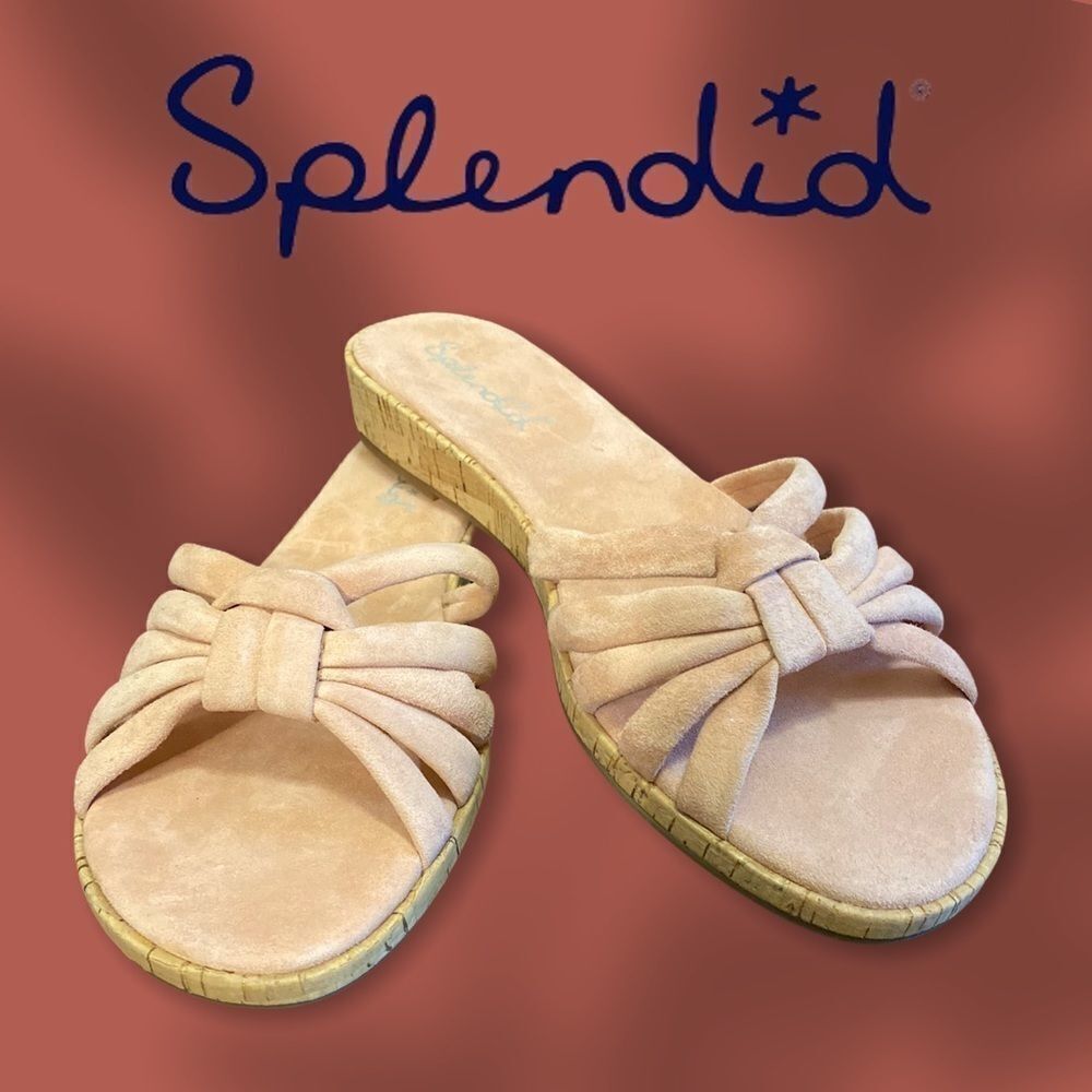 Splendid Pink Suede Leather Slide Sandals 8